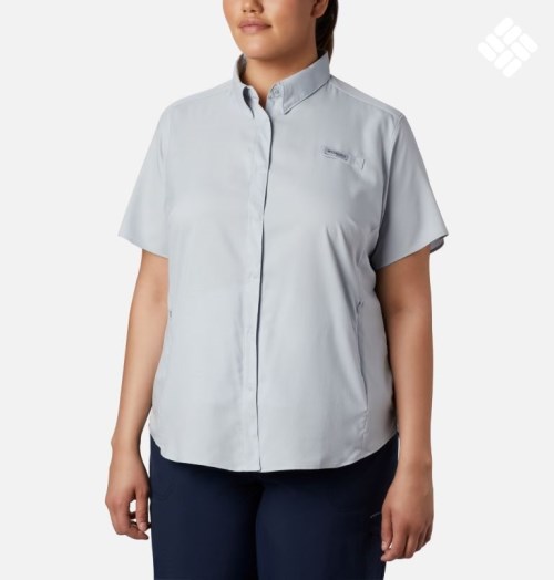 Columbia PFG Tamiami II Kort Sleeve Skjorte Dame Lyse Grå | Plus Size 64180M